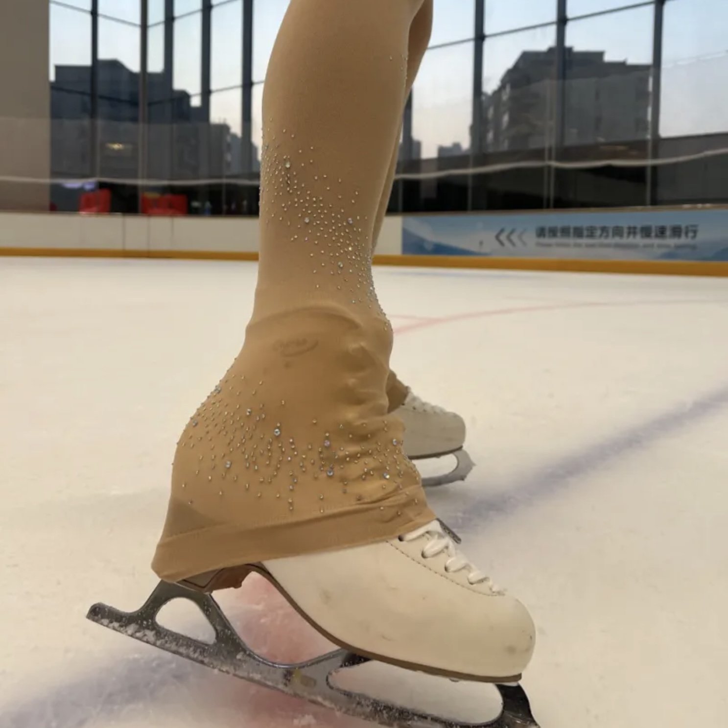 fancy skating with fireworks