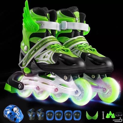 One wheel of skating skates for adult boys and girls in a single row to adjust for students of small and large size