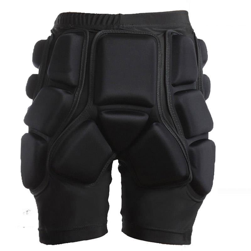 An adult, male and female skier, ass-skissing, double-skissing, self-defeating, knee-protected