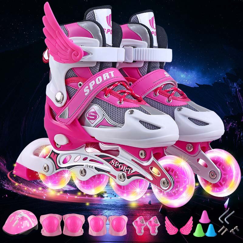 A full set of starters' skates, boys and girls' skates