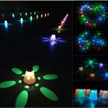 Slipper 7-colored night-light roadblock foot sign projector for windproof glass barrier corner-marked skater training kit