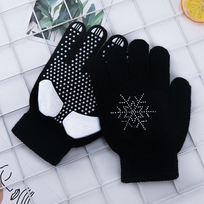 Skating gloves for skating drilled children, boys and girls, with thick skating and water-resistant skating and thick knitting skates and shoes
