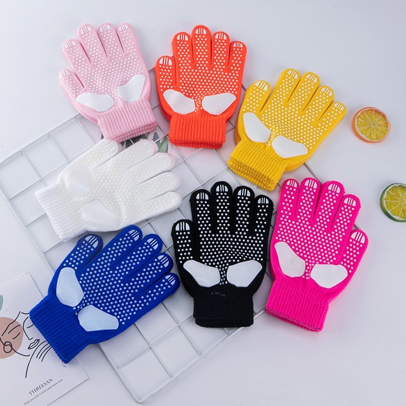 Skating gloves for skating drilled children, boys and girls, with thick skating and water-resistant skating and thick knitting skates and shoes