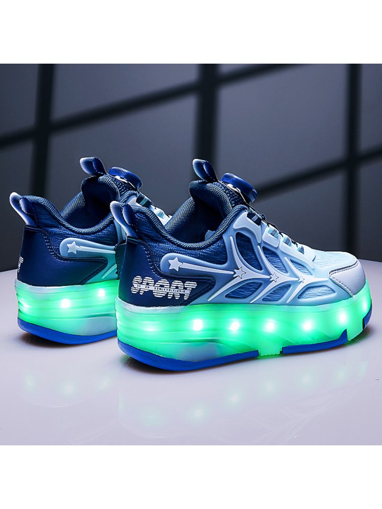 Roller slipper boy, 2024 new kids in summer, four-wheel skates pops out of the boy with luminous wheels