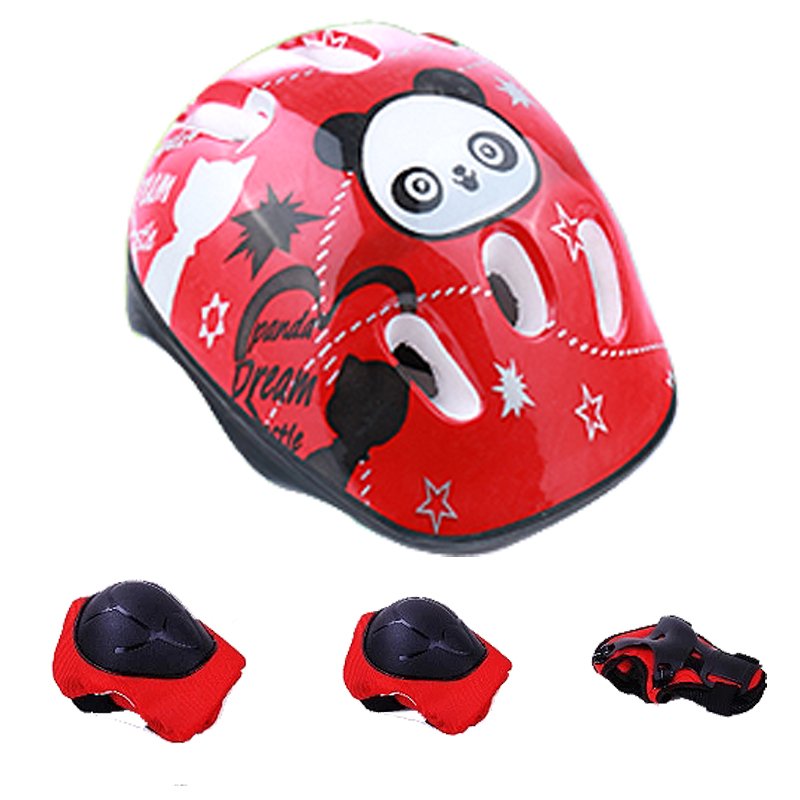 7 sets of skating gear for boys and girls with skater skater cyclic helmets and knee-covered mail