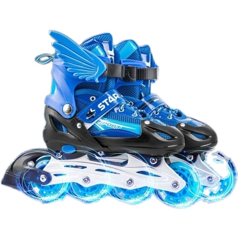 The sports star skater children can regulate skates when they're wearing straight-light ski shoes