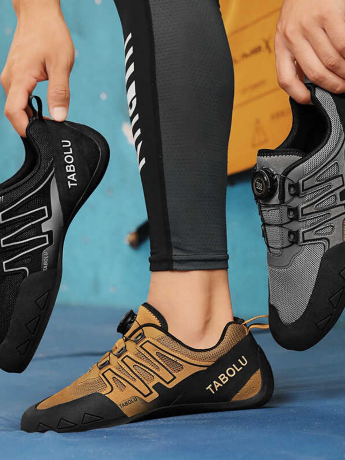 First-time home-school freshman climbs shoes outside the house
