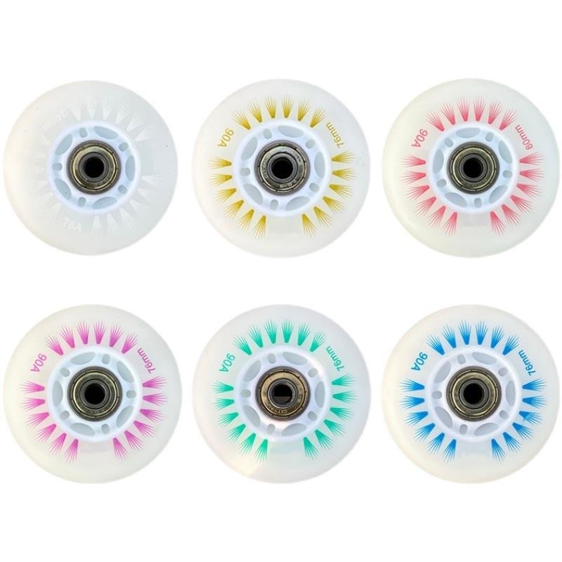 Doms skates and glitter wheels straight on the wheel