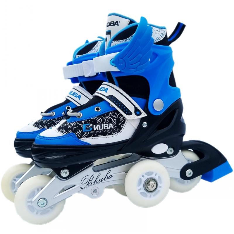 Children's roller skates, dry skates, full of male and female beginners, and boys with flashes of both