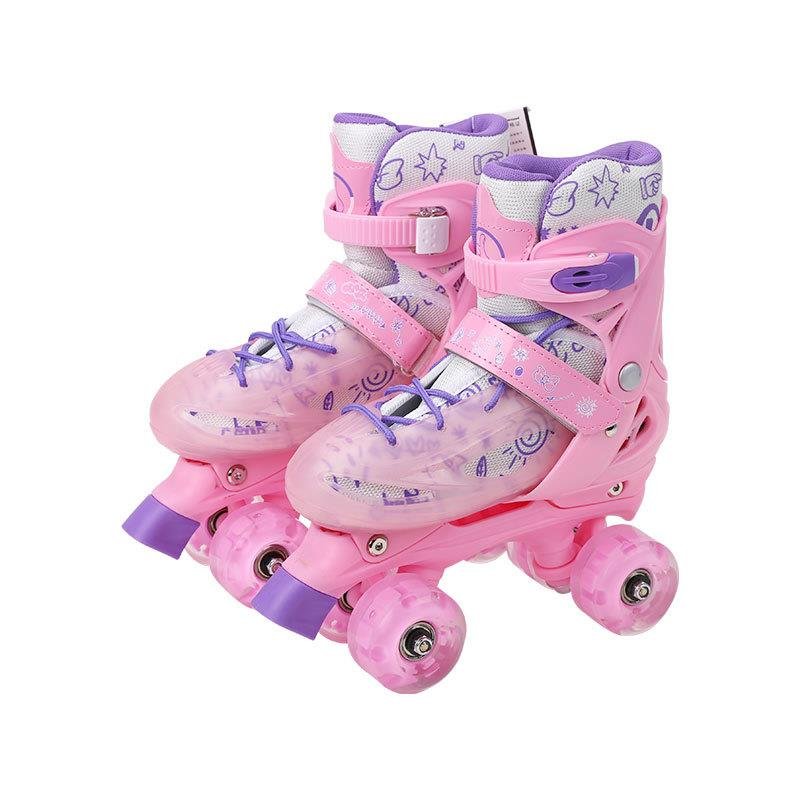 Dicanon Disney Disney children with pairs of boys' and girls' skates, two rows and four wheels