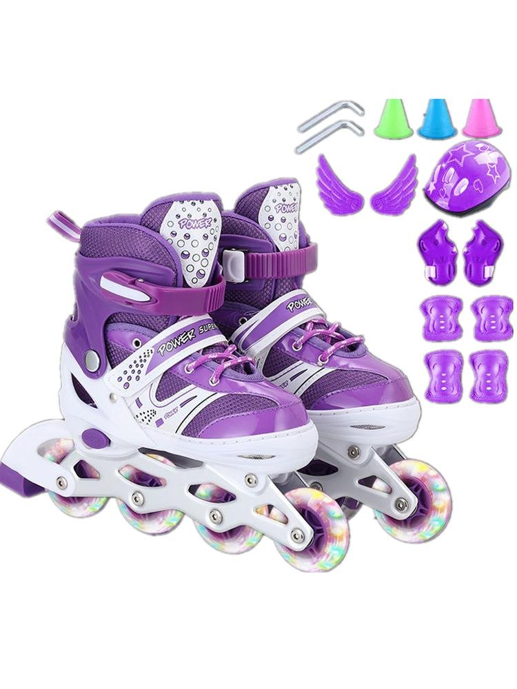 Children's roller skates, young children's roller skates, youth blue pink all-shields, roller skates