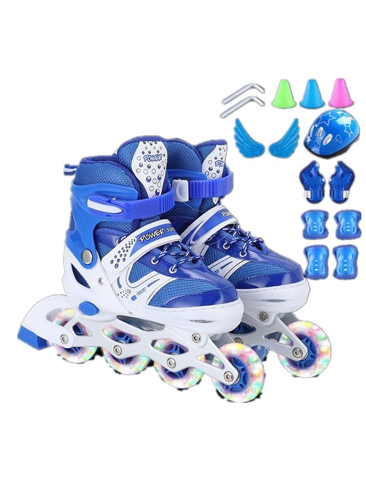 Children's roller skates, young children's roller skates, youth blue pink all-shields, roller skates
