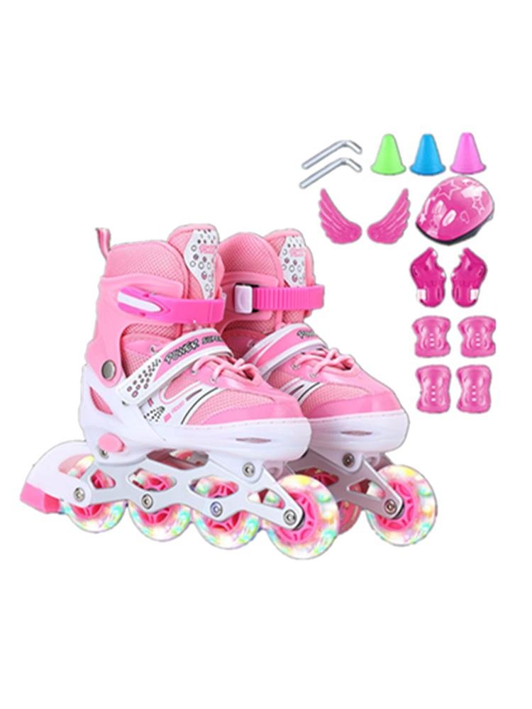 Children's roller skates, young children's roller skates, youth blue pink all-shields, roller skates