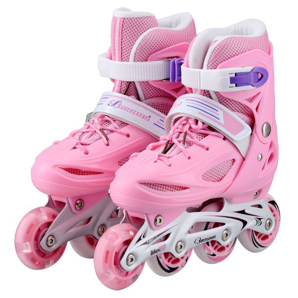Skating shoes for children in four-wheeled rows and one-wheeled skating shoes for men and women aged 3-5-6-8-10