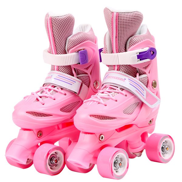 Skating shoes for children in four-wheeled rows and one-wheeled skating shoes for men and women aged 3-5-6-8-10