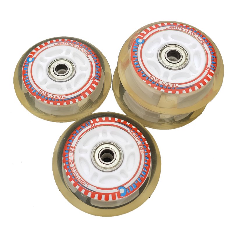 Children of adults skateboarding wheeled aurora glacial slipper fittings, single-lined skating skates night wheel