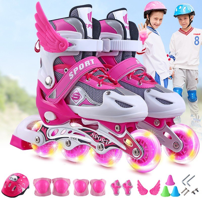 dbh skater children with boys and girls in a skating roller skates