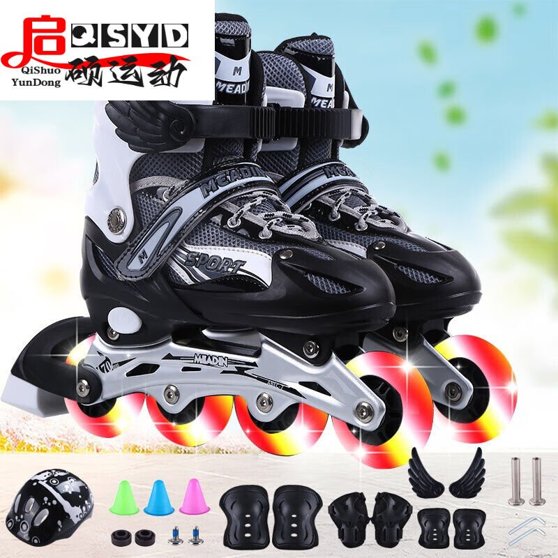 "Friendly roller skater children with a suite of 3-6 juniors, 5 and eight in size, 4 boys and 12 girls."