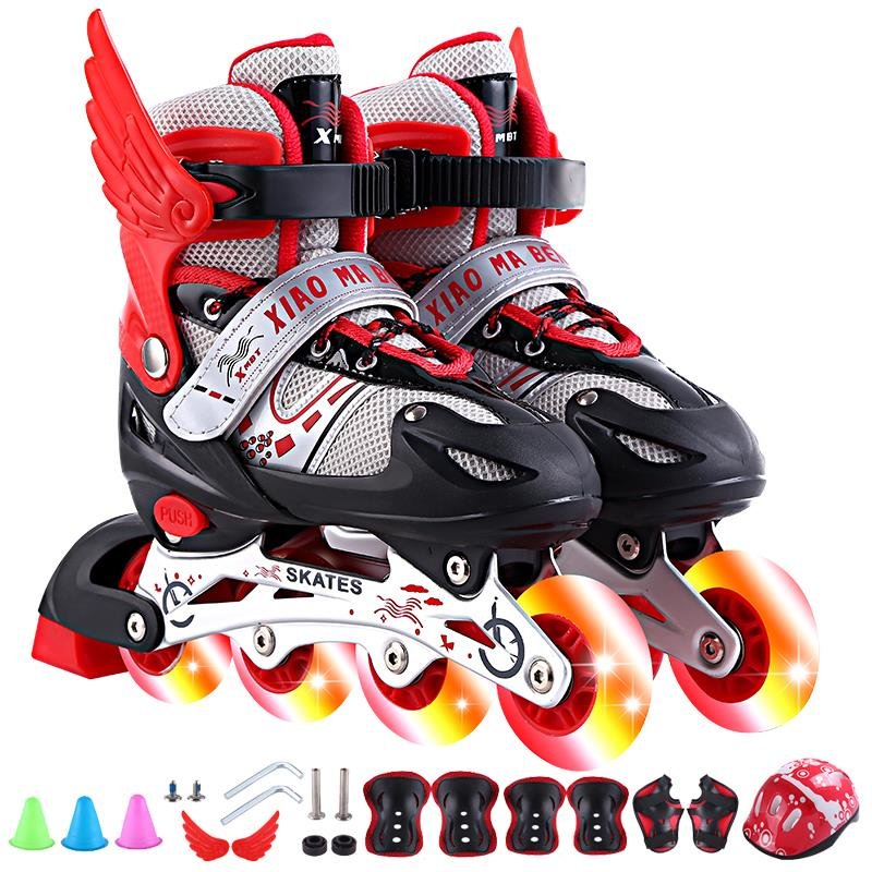 Decannon 3 - 6 - 7 - 8 - 10-year-old boys and girls with dry skates straight to skates children