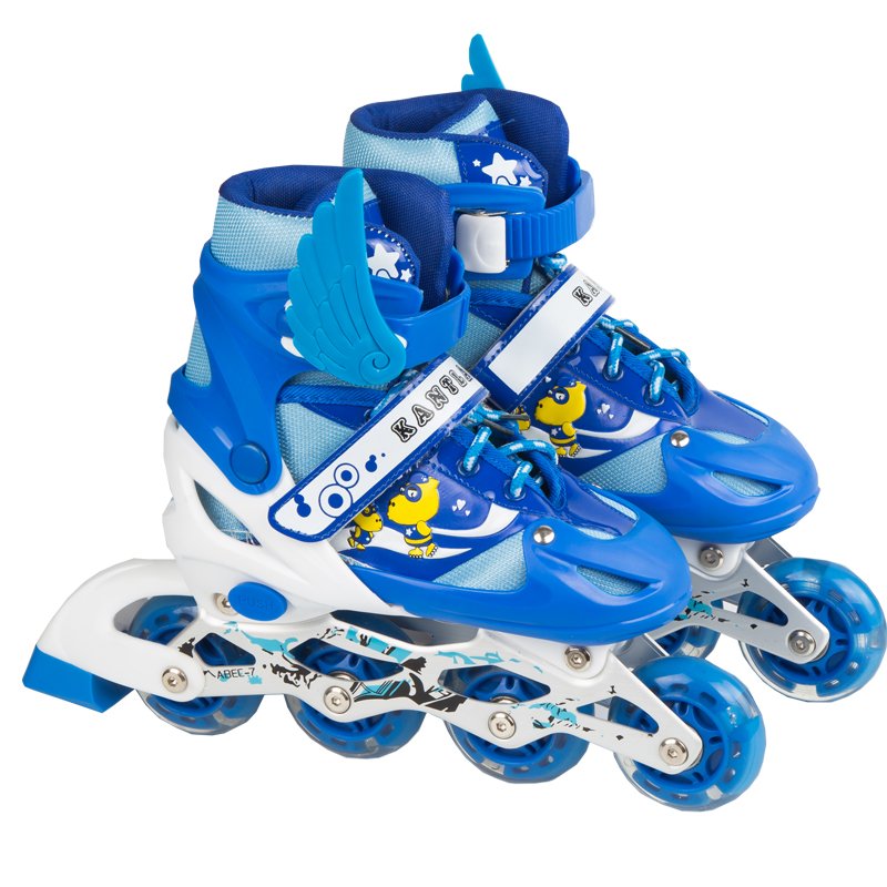Diccannon's official flagship skating children's beginners with a full set of boys and girls in roller skates