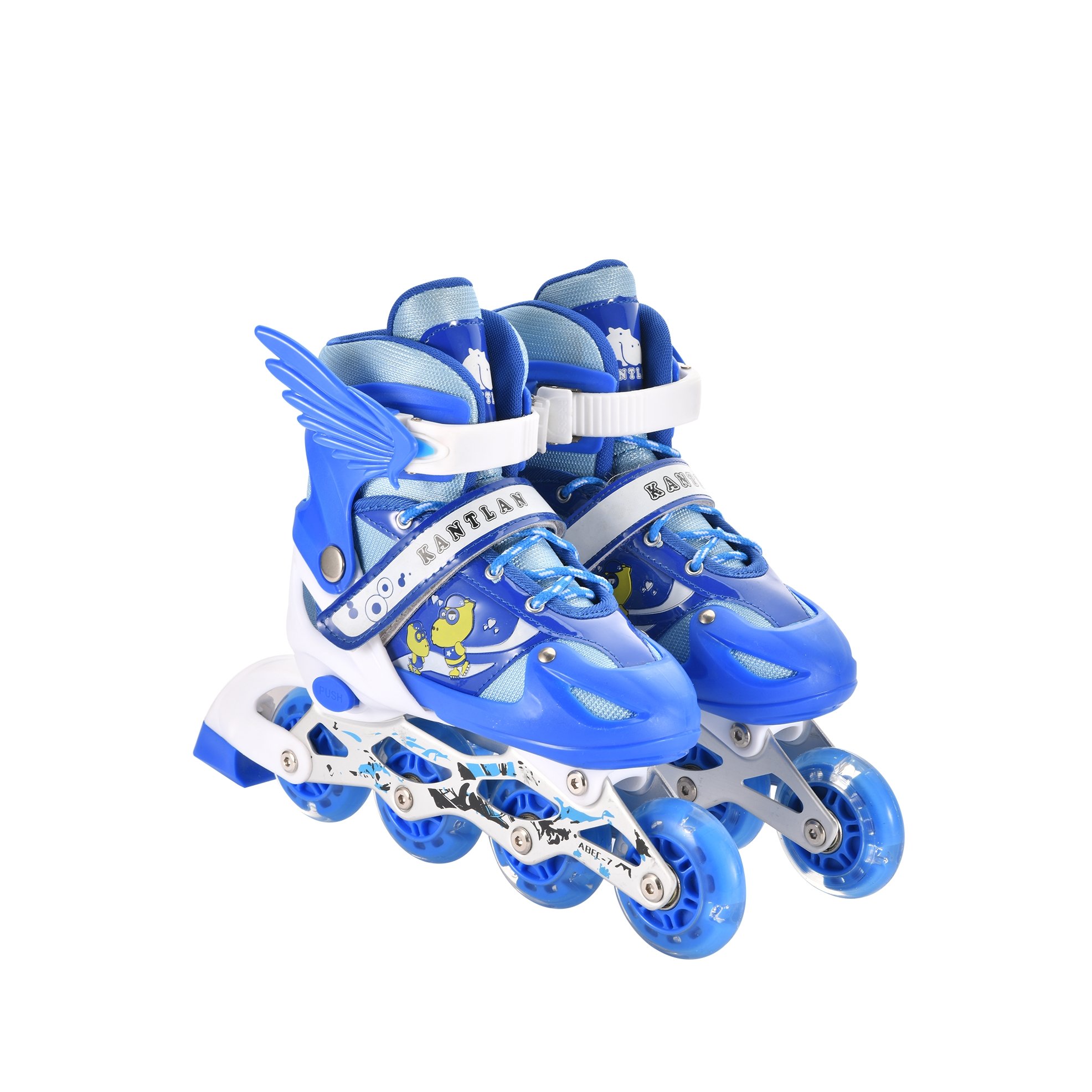 3x10-year-old male and female skater children in 3x4--5-6-10-year-olds in the official flag shop of Decanon