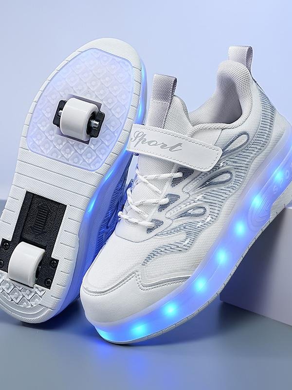 New and new kids, boys and girls, with an automatic button for a wheeled invisible shoe