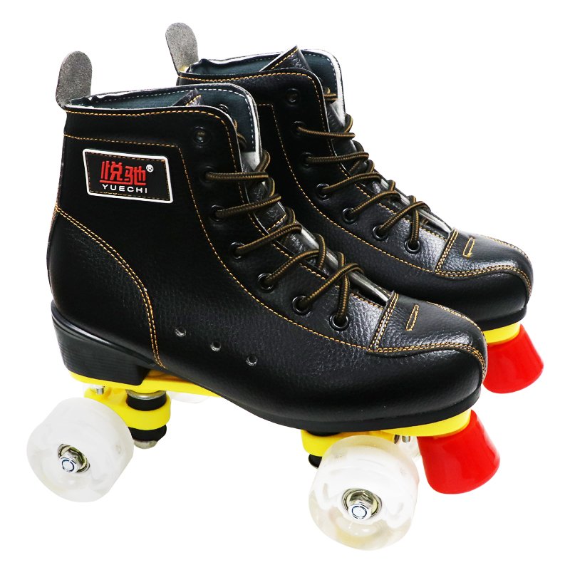TWO ROLLER SKATES AND FOUR-WHEELER SKATERS FOR GROWN-UPS