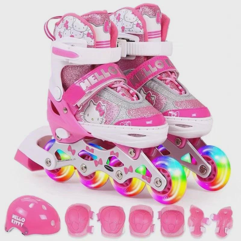 DISCOVERY CHILDREN'S PAIR OF LED LIGHTS, 3-10 YEARS OLD, AND FOUR-WHEELER SKATES, BOTH MEN AND WOMEN