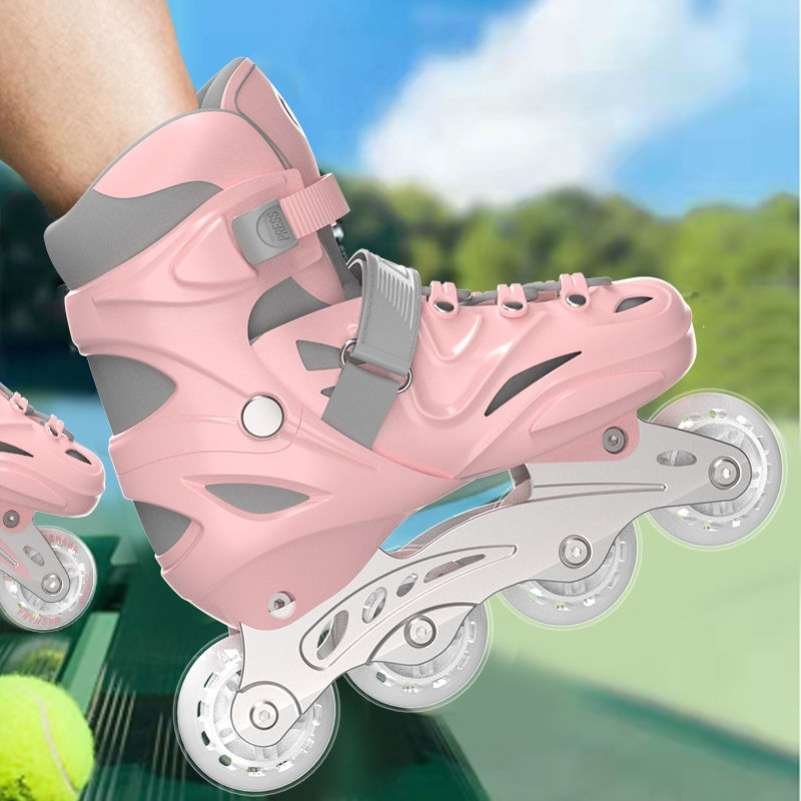 Boys skates can be scalded and brake-girl princesses aged 10 to 12 years can start with a professional roller skater