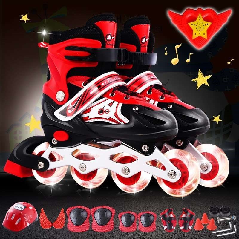 Girls and young children skate with multi-purpose students can adjust the size of a straight-line skater ice