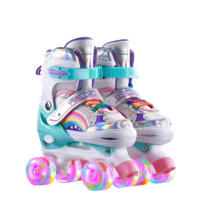 A four-wheel roller skater-dry-shoe-resistant, summer-shoe-skinned adult skating kid