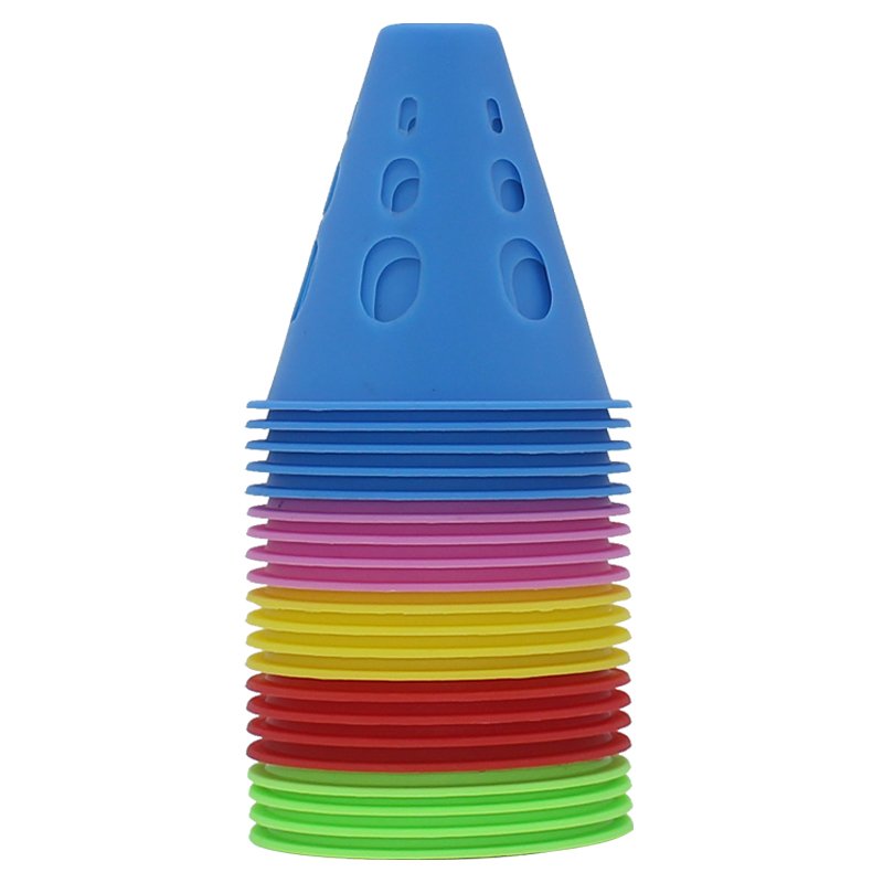 Windproof wheel skating poles flatling stakes training cups with thick roadblocks marked with rounder skates