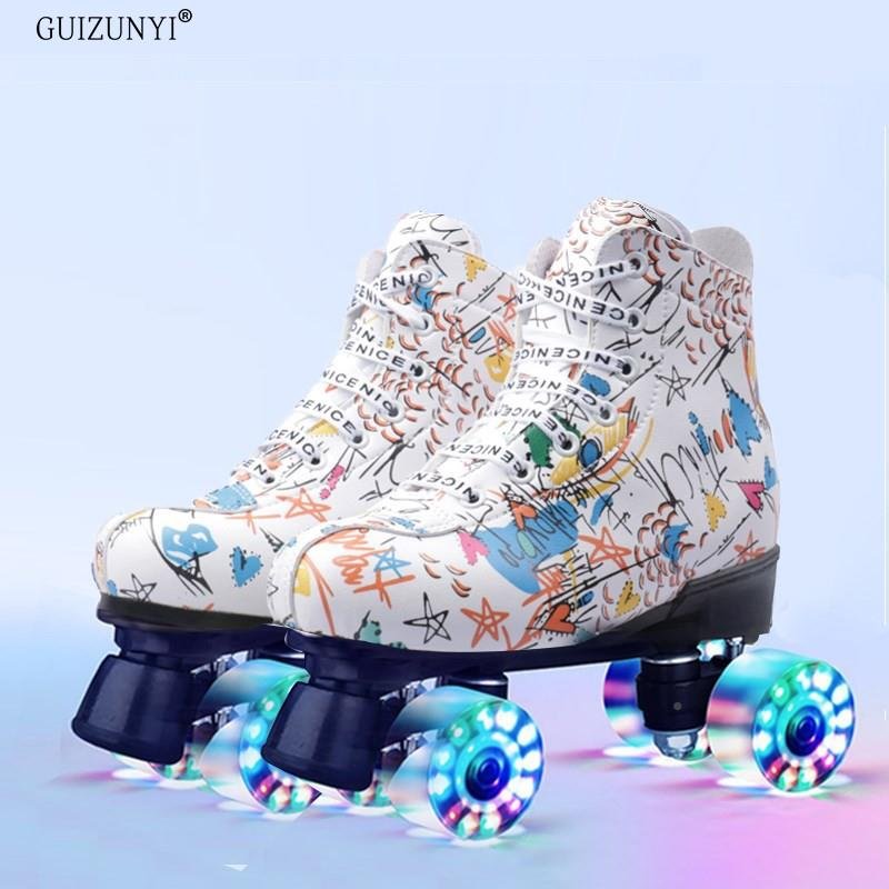 new 2024 skisser, four-wheel skating skates, two rows of night-skating skating