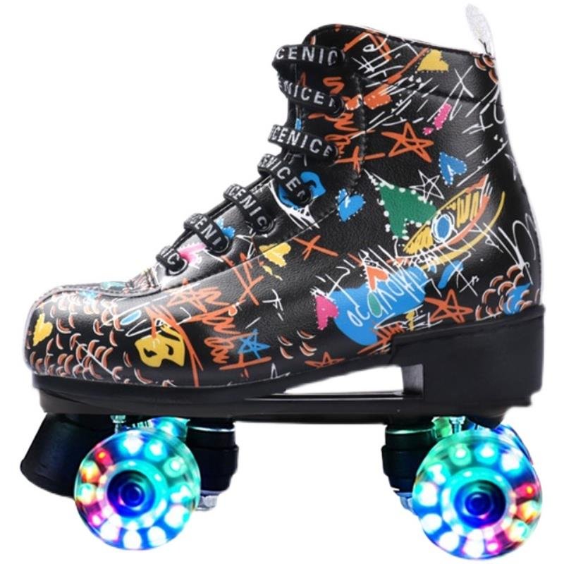 new 2024 skisser, four-wheel skating skates, two rows of night-skating skating