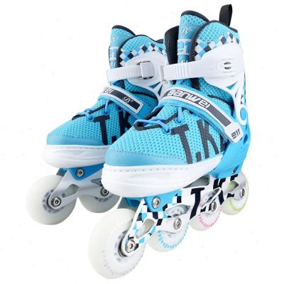 A full set of skates and skates for boys and girls of the adult straight-air roller skater