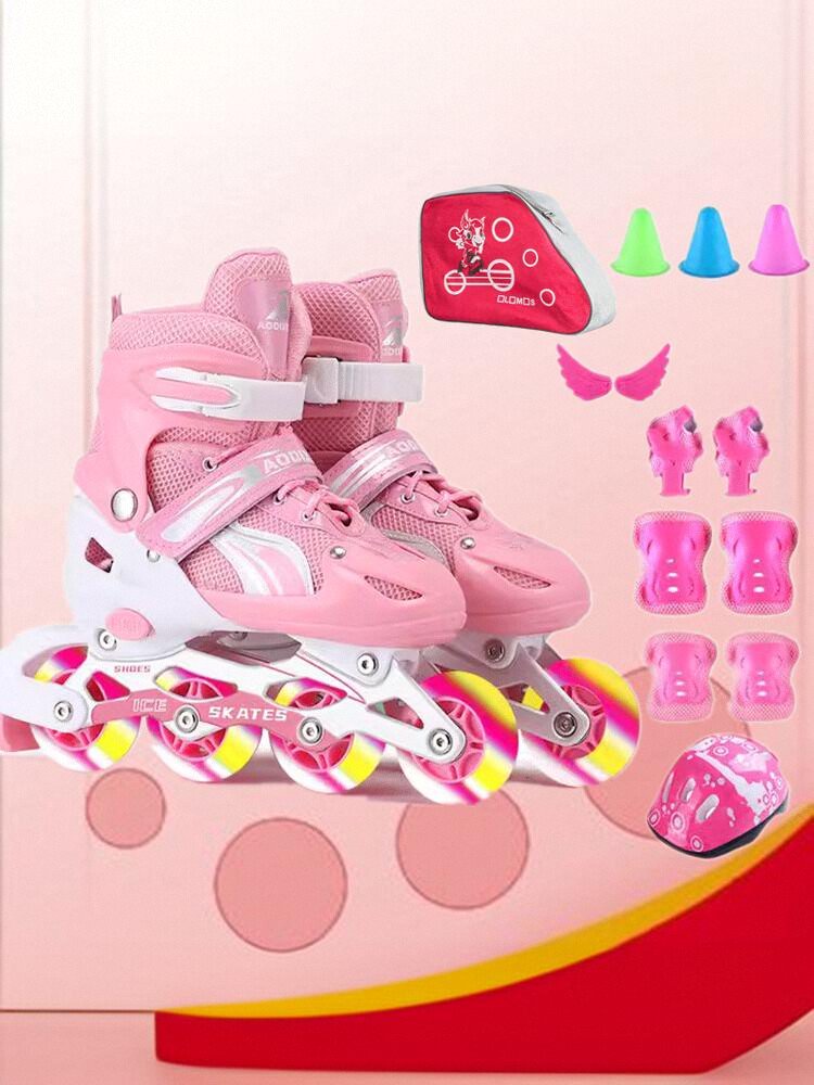 Roller skates children with a straight roller of dry ice between the ages of 3-6-8-10 can regulate the migration of adult boys and girls