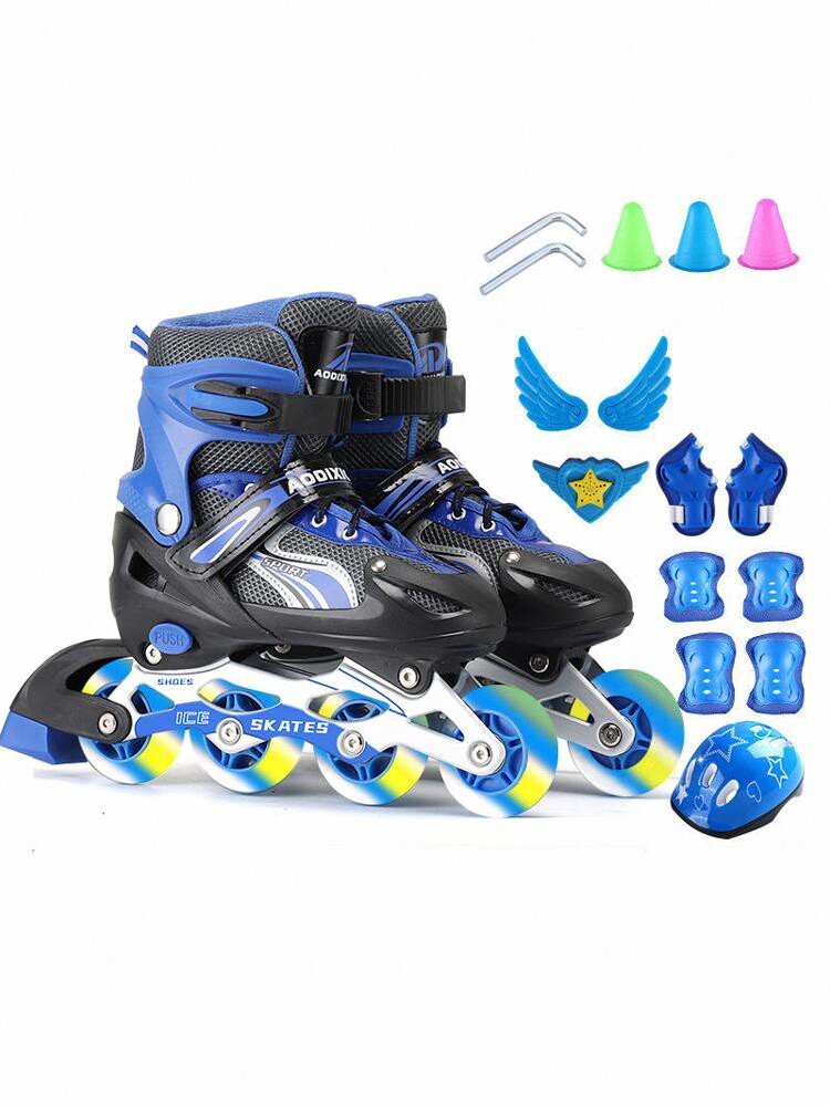 Roller skates children with a straight roller of dry ice between the ages of 3-6-8-10 can regulate the migration of adult boys and girls