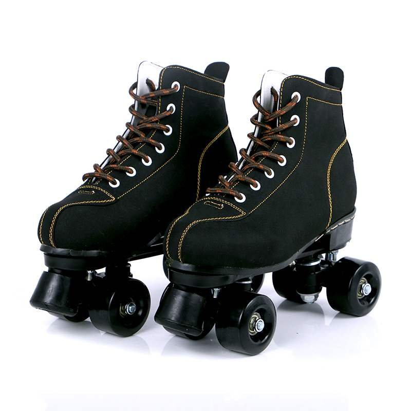 New black-and-white skates, adult four-wheel skates