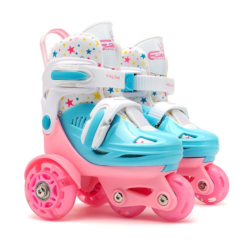 The factory's child skater skater beginner's slipper suit with flashing pairs of dry skates