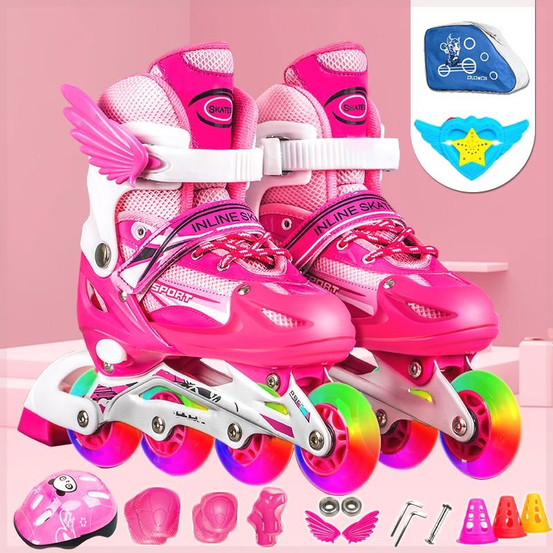 Children's skates full of beginners, men and women, straight-off skates, dry skates and skates adjustable size