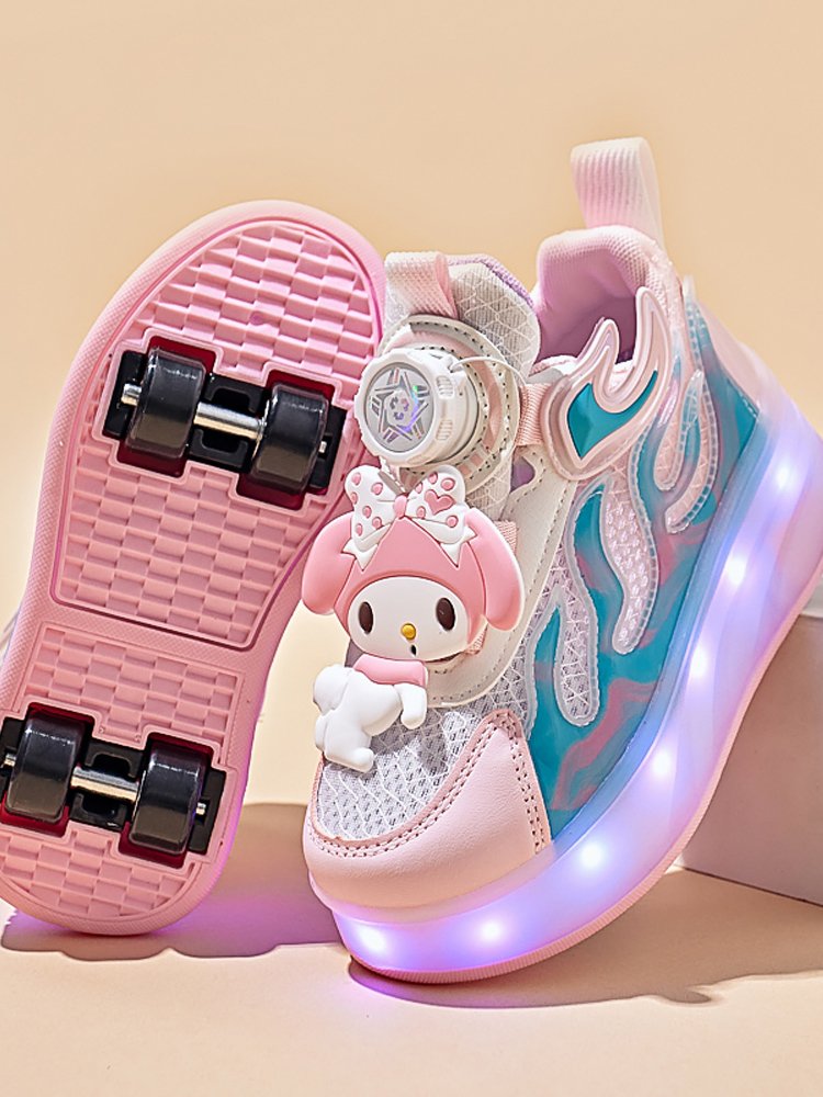 Melody Girl Four Wheeled Shoes Boy Walker Shoes Girl Charged Lighted Shoe Wheel Blasted Shoes