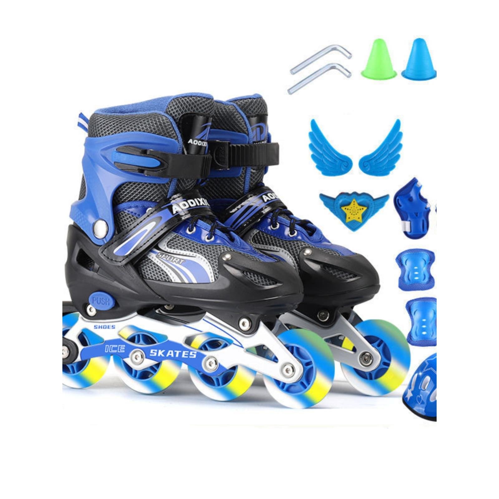 Four rounds of skating skates for adults, boys and girls, in one-way skates
