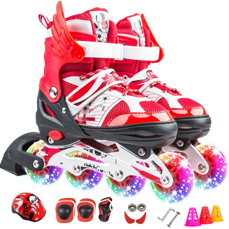 Decanon skater children with a full set of kids skating shoes, boys and girls