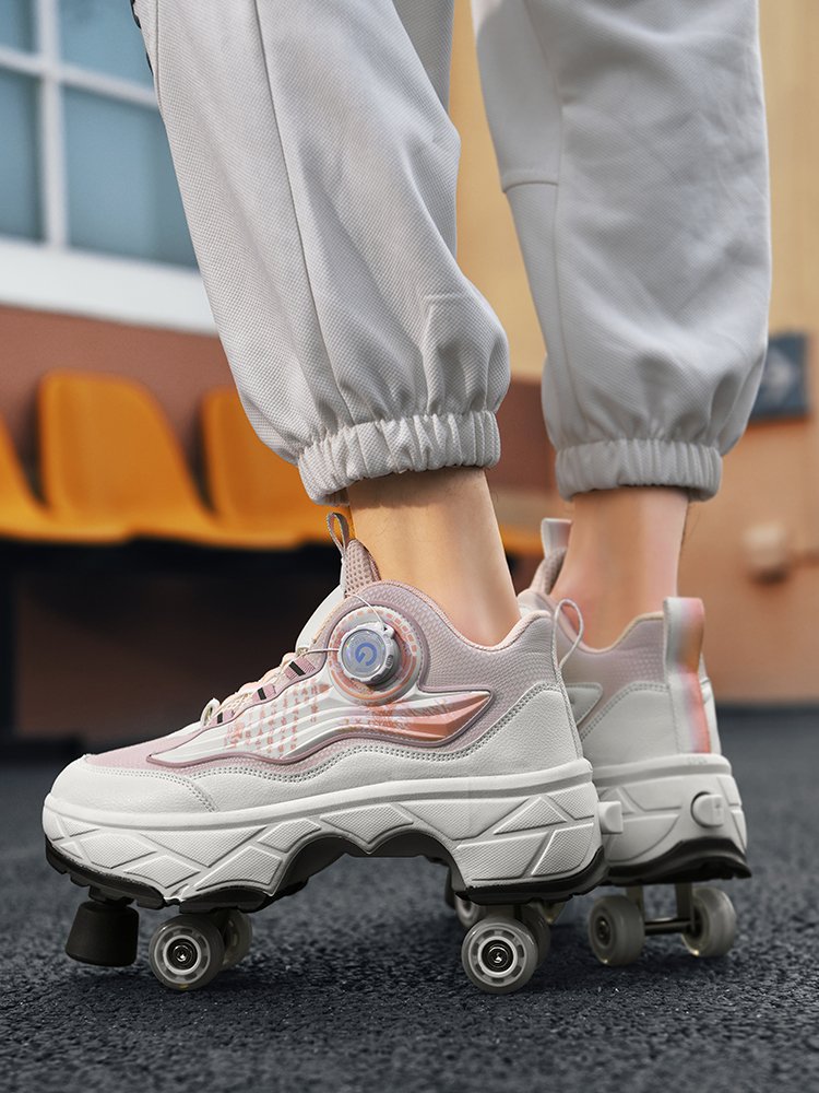 Girl-shoe-shoe boy, four-wheel automatic insulation of invisible skates, adult girl skates