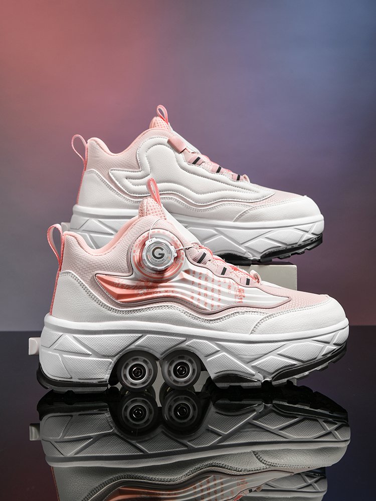 Girl-shoe-shoe boy, four-wheel automatic insulation of invisible skates, adult girl skates