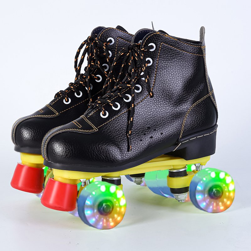 New adult pair of skates, four-wheeler skating shoes, adult male and female