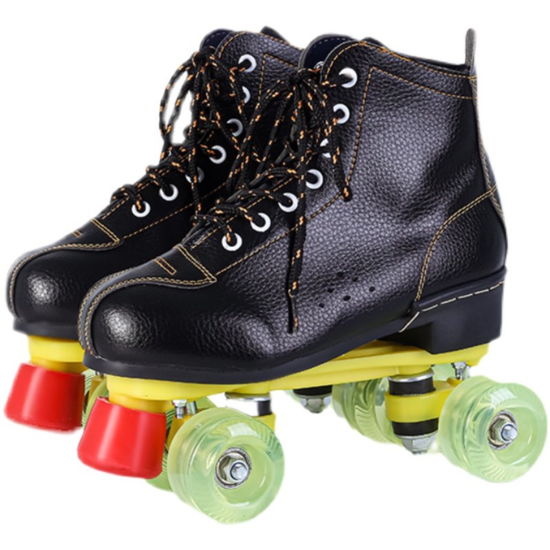 New adult pair of skates, four-wheeler skating shoes, adult male and female