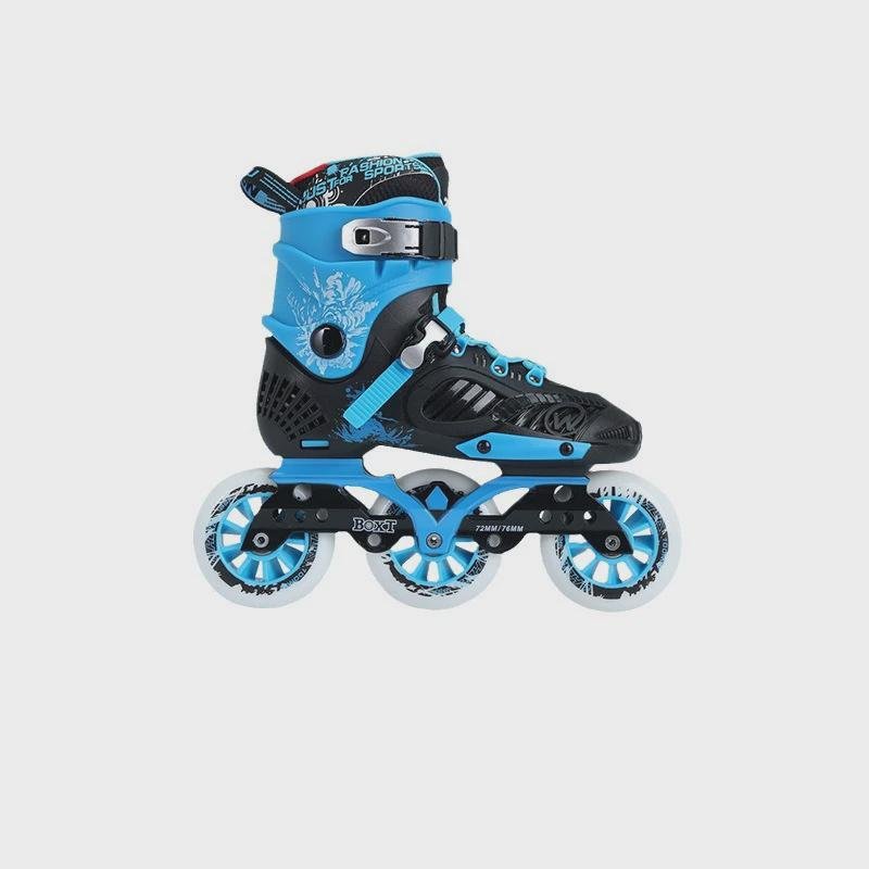 B066 ROLLER SHOES THREE-WHEELER SPECIALIZED RACER SKATING SHOES STRAIGHTLY SMOOTHED WITH TWO DRY SKATES