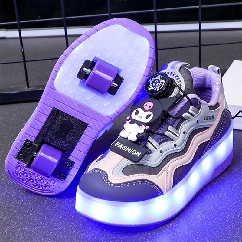 Fad Zomo Kuromi children's shoe-skinned girls can contract 2024 net skating shoes in autumn and winter