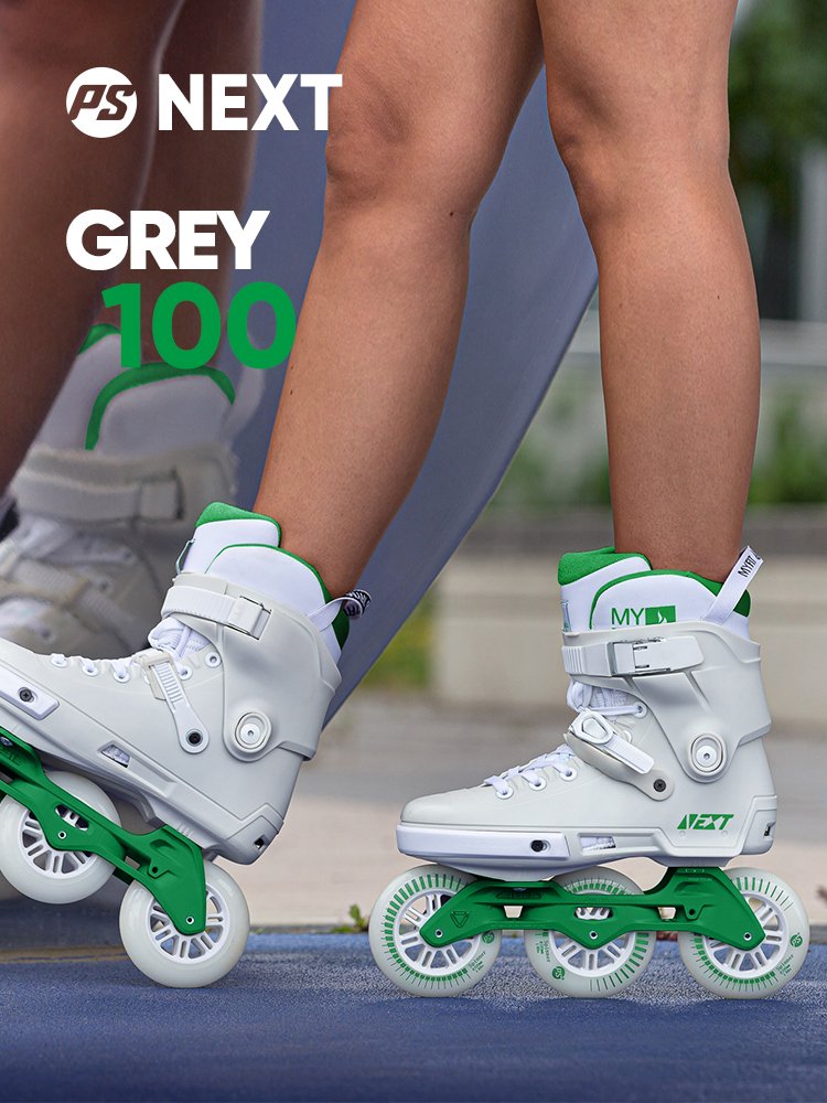 Powerslide Lion, NEXT, man and woman, swipe the street with a three-point roller
